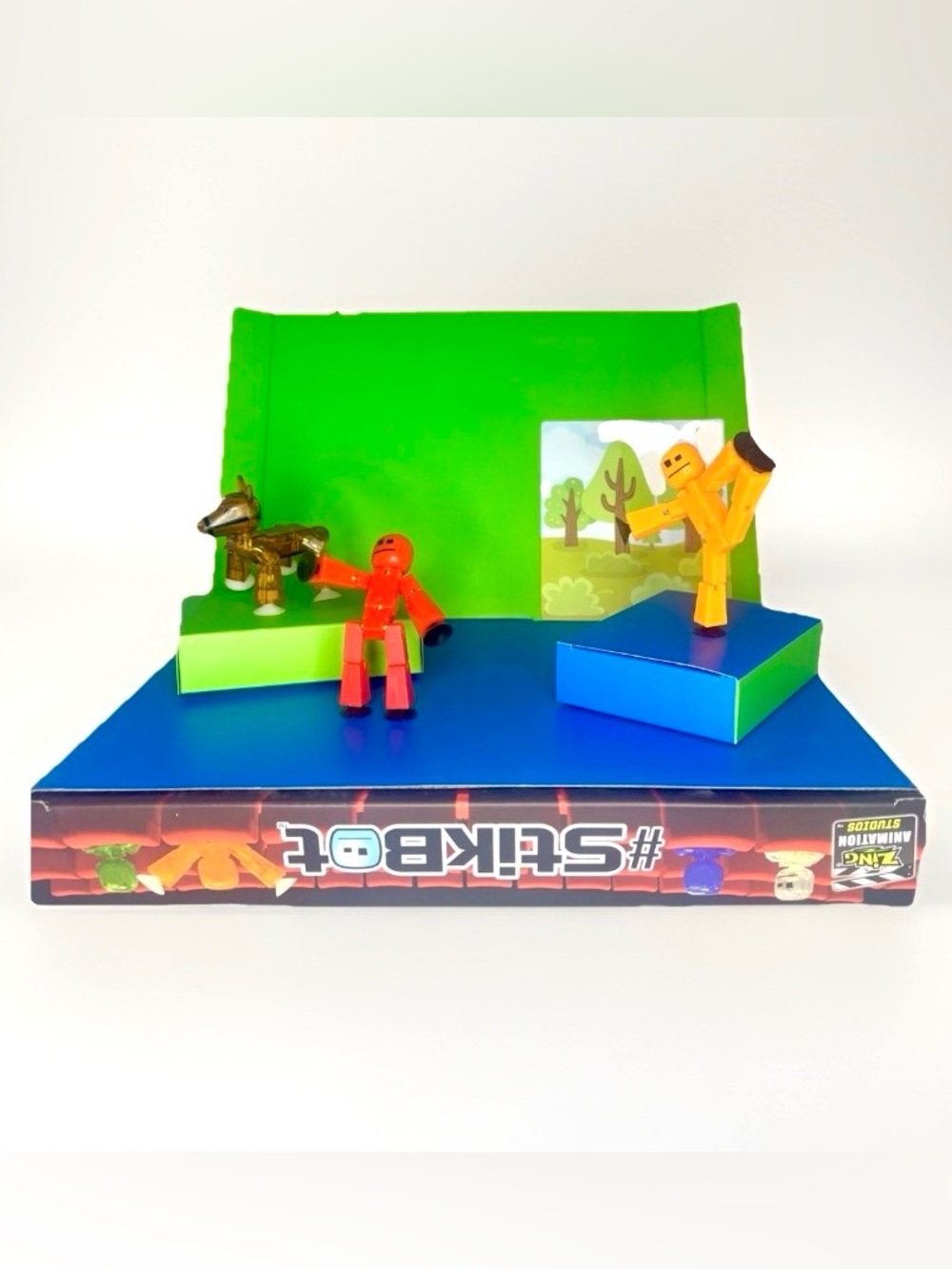 Lot StikBot Studio Figures Horse Red Orange Z Screen Stage Stop Motion Animation